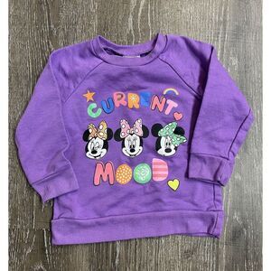 Vintage Disney Baby Sweatshirt - Minnie Mouse Current Mood - Purple - 24 Months